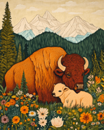 Bison and Baby