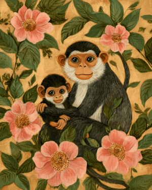 Monkey Baby with Mother