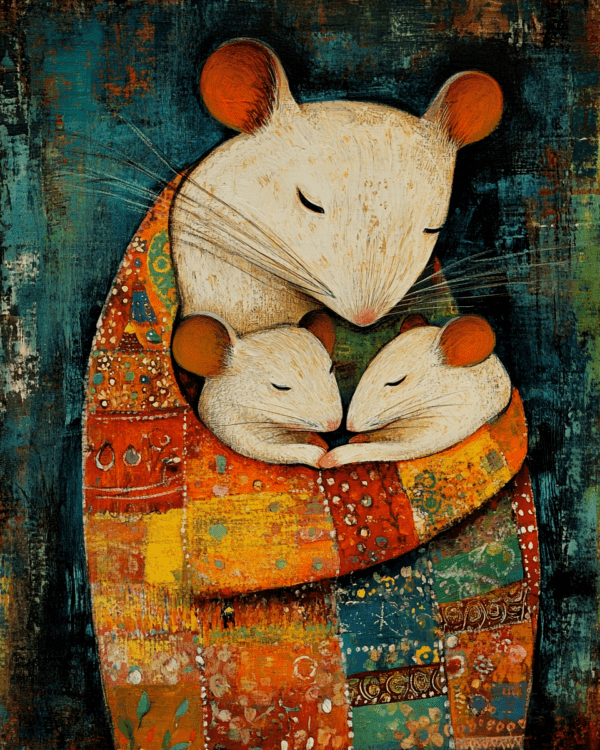 BOHO Mouse Mom with Babies