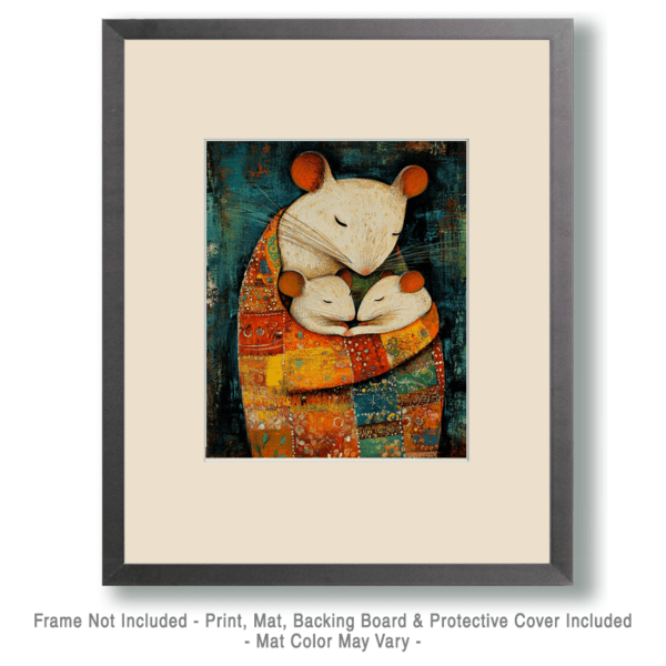 BOHO Mouse Mom with Babies Art