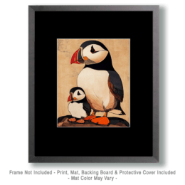 Puffin Baby with Mom Art