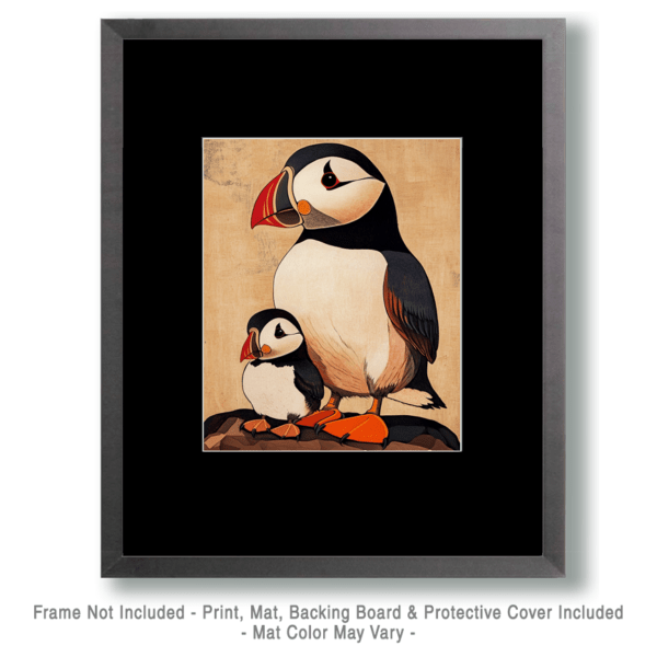 Puffin Baby with Mom Art