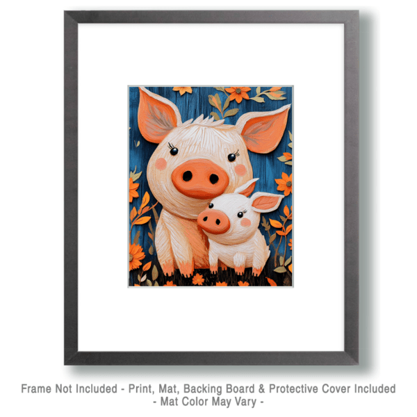 Pig Mother with Piglet Art