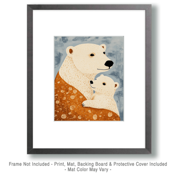 Polar Bear Cub with Mom Art