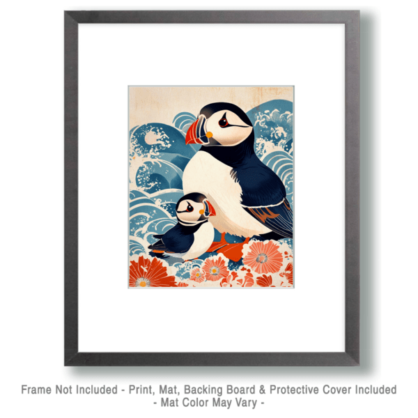 Puffin Baby and Mother Art