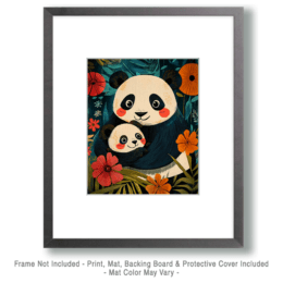 Happy Panda Baby and Mom Art