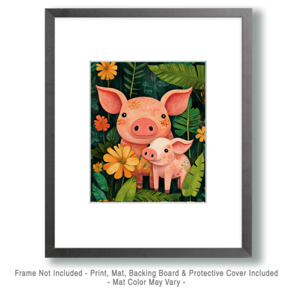 Happy Piglet with Mom Art