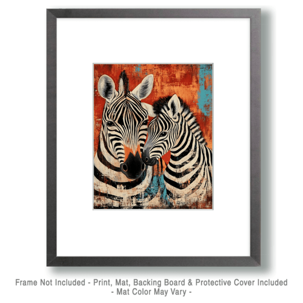 Zebra Baby with Mom Art