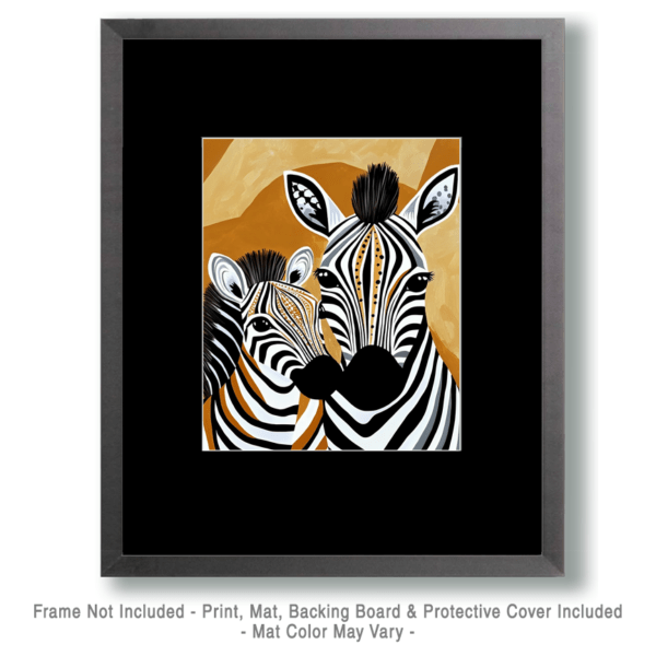 Stylized Zebra Baby with Mom Art