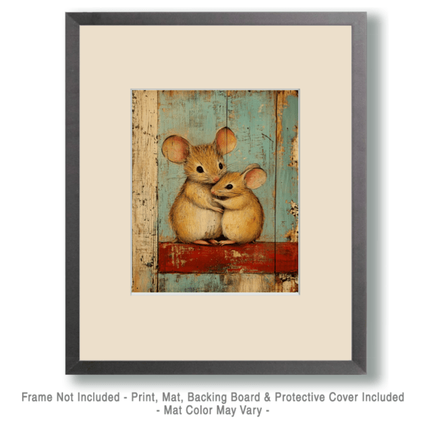 Field Mouse Baby with Mom Art