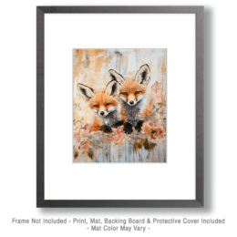 Fox Kit with Mom Art