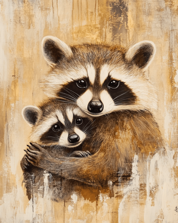 Raccoon Kit with Mom