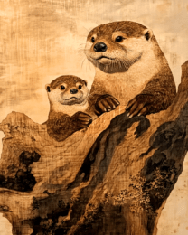 Vintage Style Otter Kit with Mom