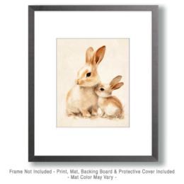 Bunny Mom and Baby Art