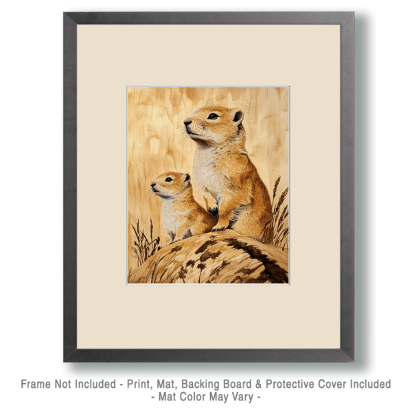 Prarie Dog Mother and Baby Art