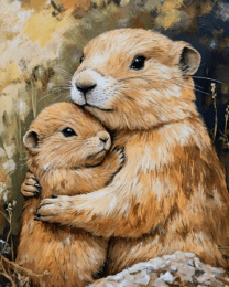 Prarie Dog Mother Holding Baby