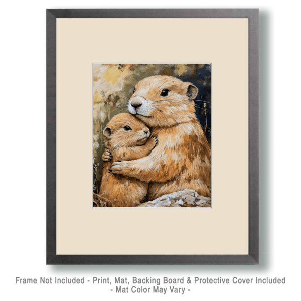 Prarie Dog Mother Holding Baby Art