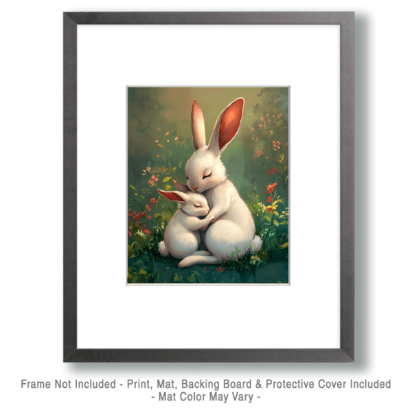 Bunny Mother Holding Baby Art