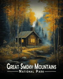 Great Smoky Mountains - Cabin at Night