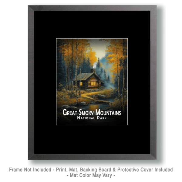 Great Smoky Mountains - Cabin at Night Art