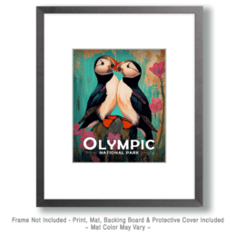 Olympic National Park - Folk Art Puffins Art