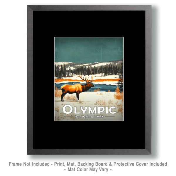 Olympic National Park - Elk in Snow Art