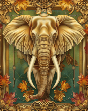 Art Nouveau Elephant Art Print