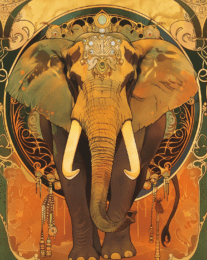 Art Nouveau Royal Elephant Art Print