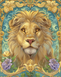 Art Nouveau Lion Art Print