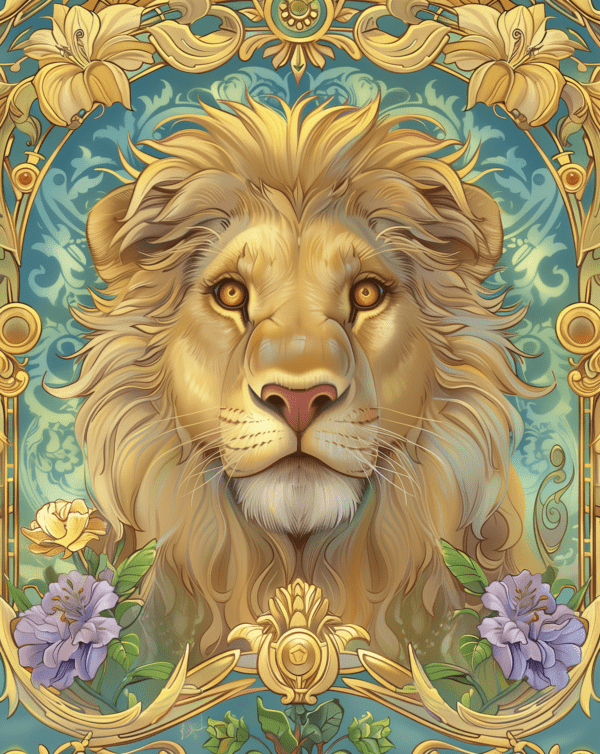 Art Nouveau Lion Art Print