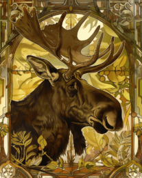 Art Nouveau Moose Art Print