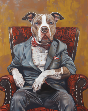 Pitbull Boss portrait art print