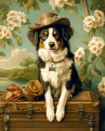 Australian Shepherd in Hat