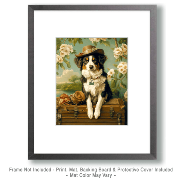 Australian Shepherd in Hat Art