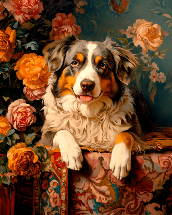 Floral Australian Shepherd