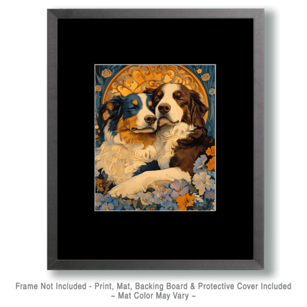 Nouveau Australian Shepherds in Love Art