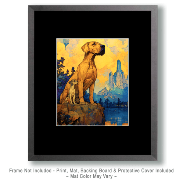 Proud Great Dane Dad and Puppy Art