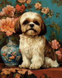 Shih Tzu by Vase