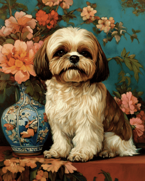 Shih Tzu by Vase