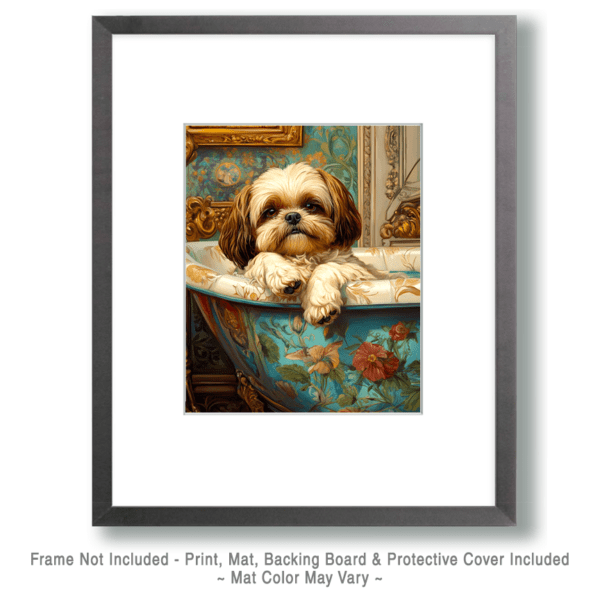 Shih Tzu in Bathtub Art