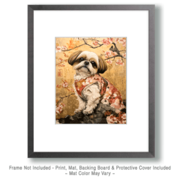 Cherry Blossom Shih Tzu Art