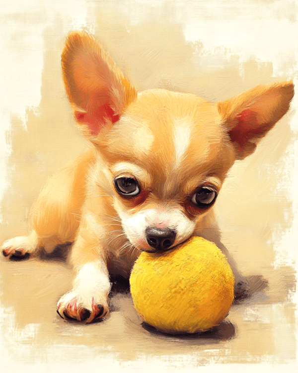 Chihuahua Puppy with Ball