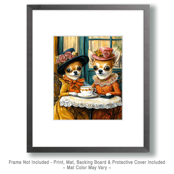 Chihuahuas Having Tea Art