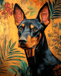 Vintage Doberman Pinscher Portrait