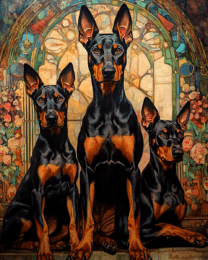 Three Doberman Pinschers