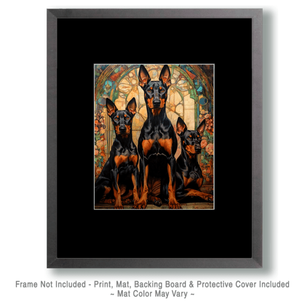 Three Doberman Pinschers Art