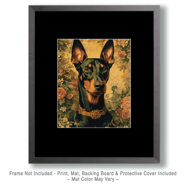 Doberman Pinscher Floral Art