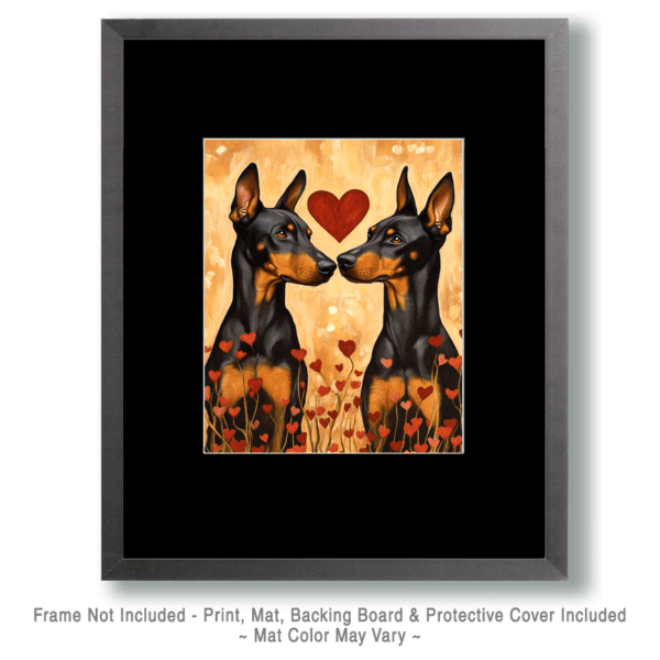 Doberman Pinschers in Love Art