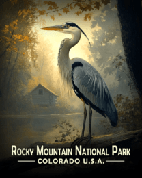 Rocky Mountain National Park - Heron and Cabin