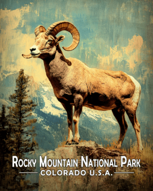 Rocky Mountain National Park - Vintage Bighorn Sheep